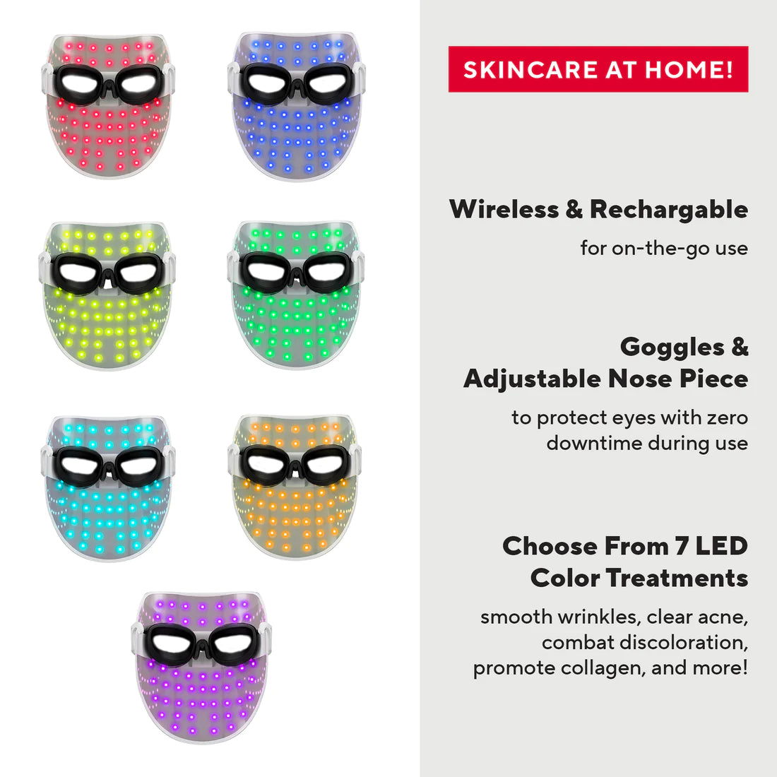 Phototherapy - 7 color LED facial mask with near infrared
